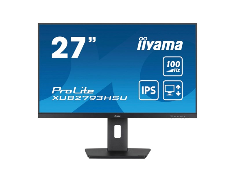 IIYAMA 27" XUB2793HSU-B7 FHD (1920x1080) IPS, Pivot, 100Hz, 16:9, 1ms, 300 cd/m2, 1300:1, HDMI/DP, 2×USB-A, zvučnici, crni
