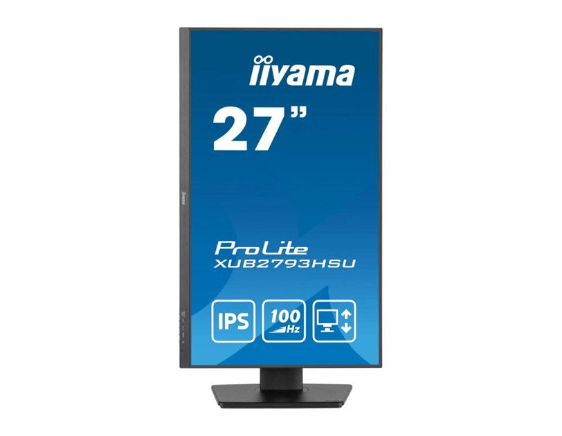 IIYAMA 27" XUB2793HSU-B7 FHD (1920x1080) IPS, Pivot, 100Hz, 16:9, 1ms, 300 cd/m2, 1300:1, HDMI/DP, 2×USB-A, zvučnici, crni