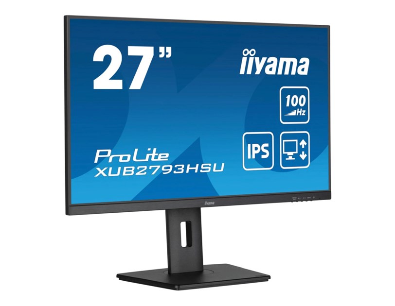 IIYAMA 27" XUB2793HSU-B7 FHD (1920x1080) IPS, Pivot, 100Hz, 16:9, 1ms, 300 cd/m2, 1300:1, HDMI/DP, 2×USB-A, zvučnici, crni