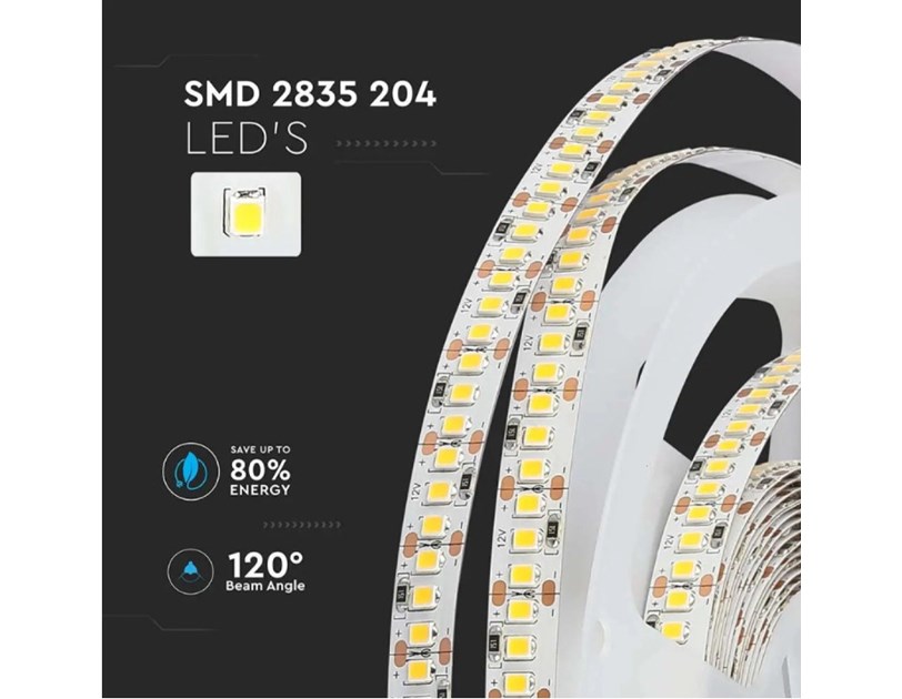 LED traka 5m, SMD 2835, 60LED/m, 17W, 12V, 3000K, IP20