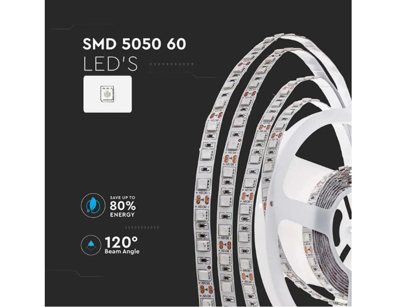 LED traka 5m, SMD 5050, 60LED/m, 11W, 12V, 6400K, IP65