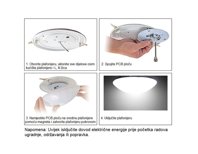 EcoVision LED modul 10W, 220V AC, 810lm, 3000K, fi 110mm