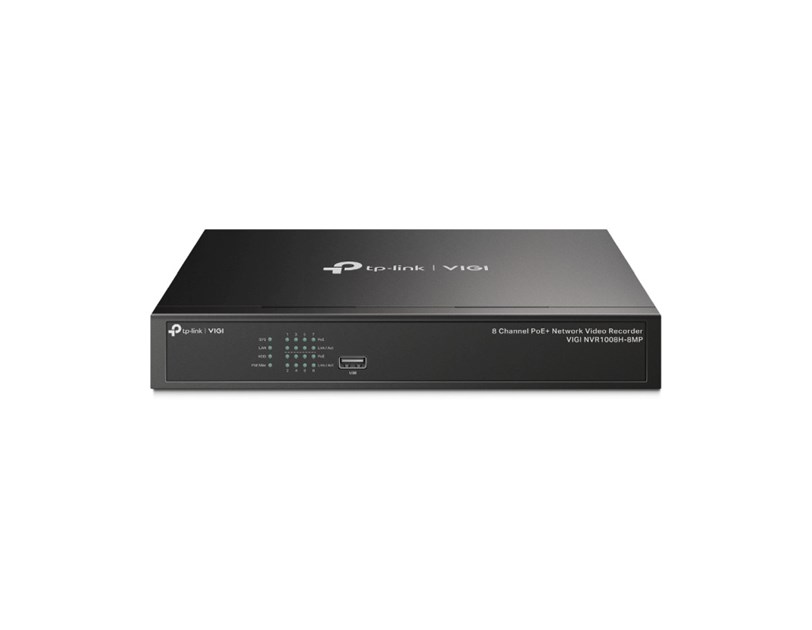 TP-Link PoE+ Network video snimač, 8 kanala, 8x10/100 Mbps PoE+ Ports, H.265+/H.265/ H.264+/H.264, 8MP, 10TB HDD, 1×SATA, VGA/HDMI, RJ-45, USB2.0×2, 2xAudio, Vigi app