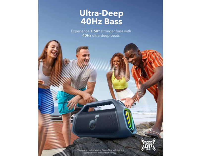 Anker Soundcore BOOM 2 Plus prijenosni BT5.3 zvučnik, 140W, IPX7, 20h reprodukcije, plavi (A3134031)