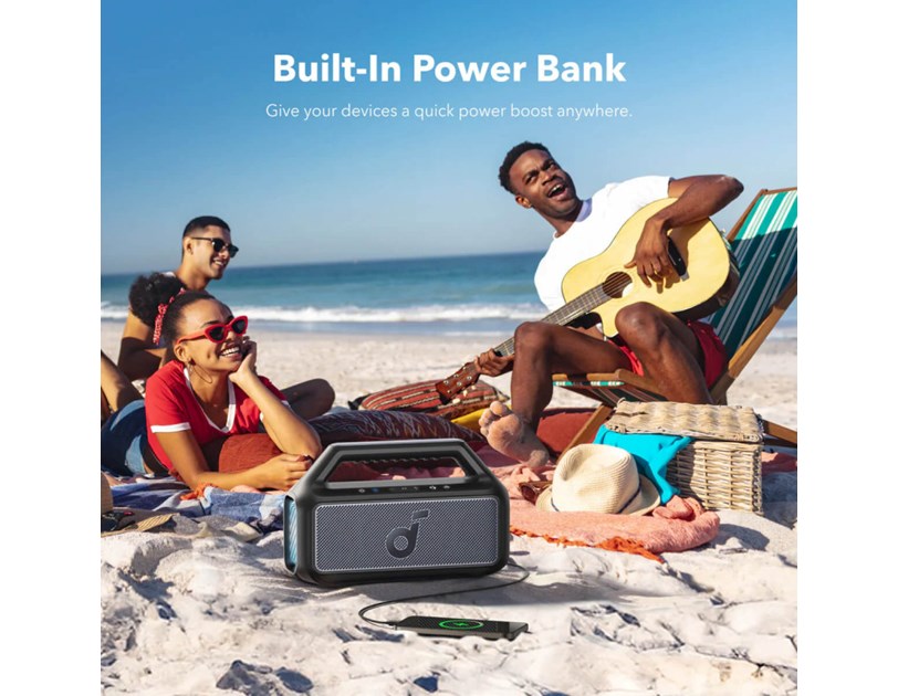 Anker Soundcore BOOM 2 prijenosni BT5.3 zvučnik, 80W, IPX7, 24h reprodukcije, crni (A3138011)