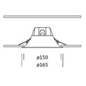 Osram dowlight Punctoled 13W, 1050lm, 3000K, fi 150mm
