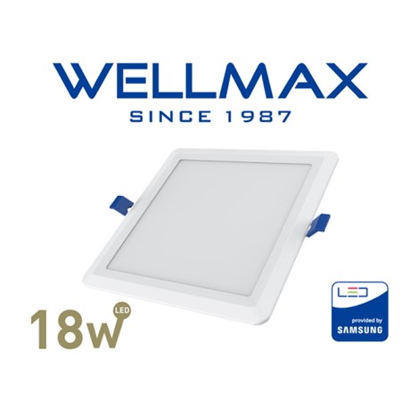 Wellmax downlight kvadratni 18W, 1440lm, 4000K, IP20