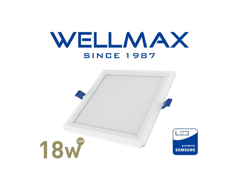 Wellmax downlight kvadratni 18W, 1440lm, 4000K, IP20