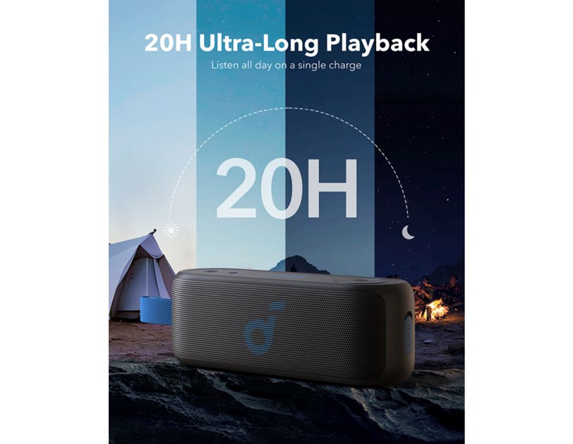 Anker Soundcore Select 3 prijenosni bluetooth zvučnik, 16W, IPX7, 20h reprodukcije, crni (A3172G11)