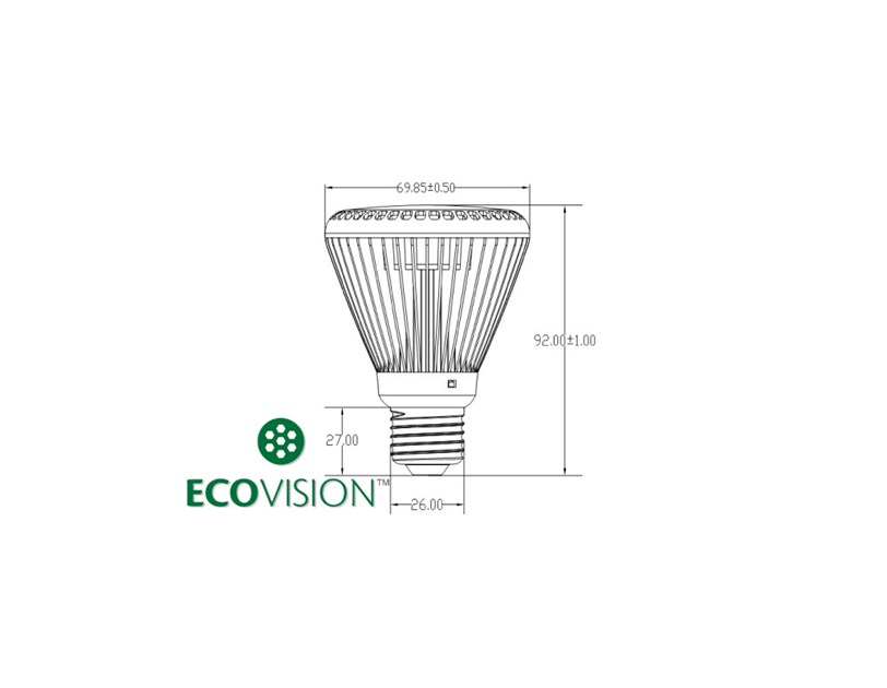 EcoVision LED žarulja E27, 7W, 350lm, 4000K, PAR22