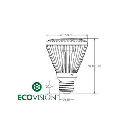 EcoVision LED žarulja E27, 8W, 485lm, 4000K, PAR22