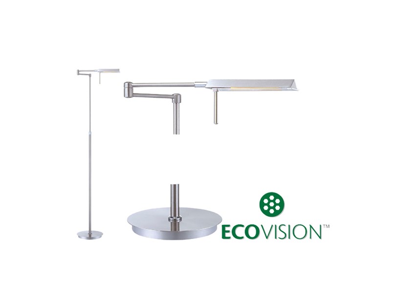 EcoVision LED podna svjetiljka 7W, 3000K - topla bijela, podesiva, dekorativno mliječno staklo