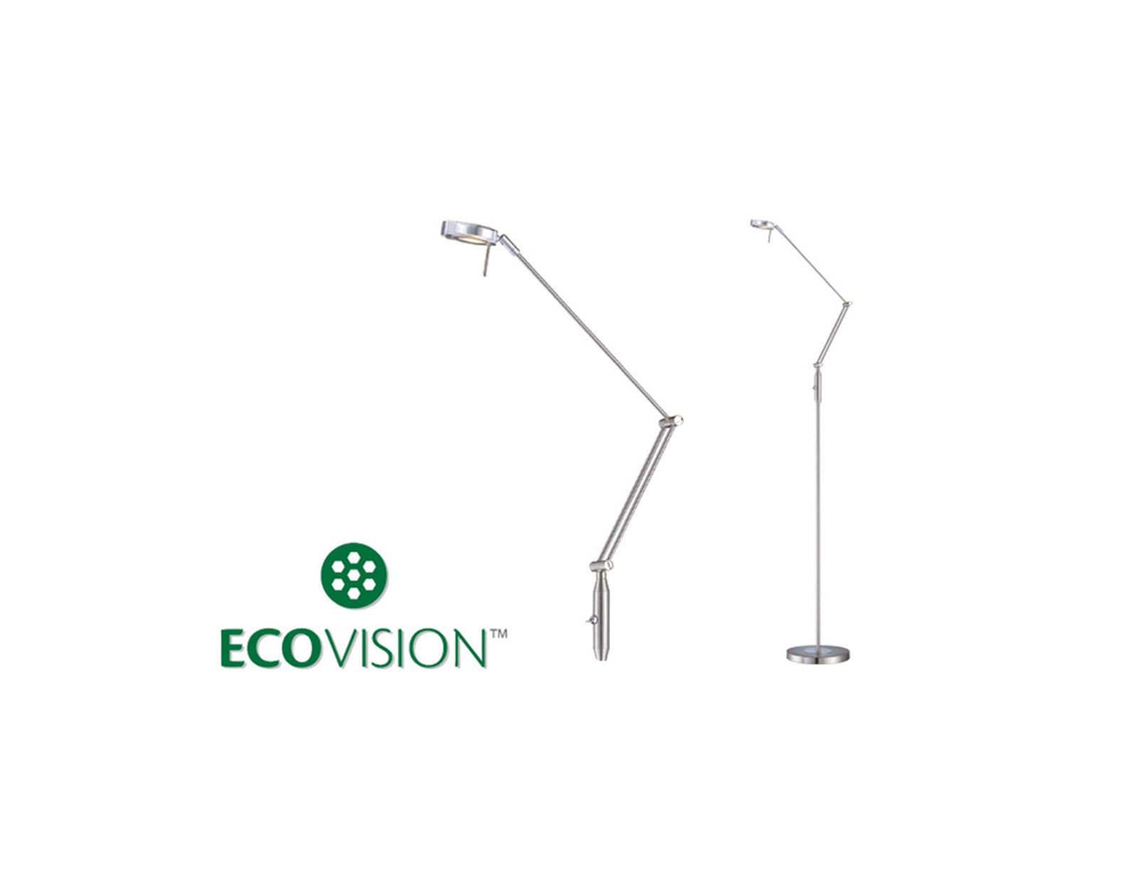 EcoVision LED podna svjetiljka 5W, 3000K - topla bijela, podesiva, akrilno sjenilo