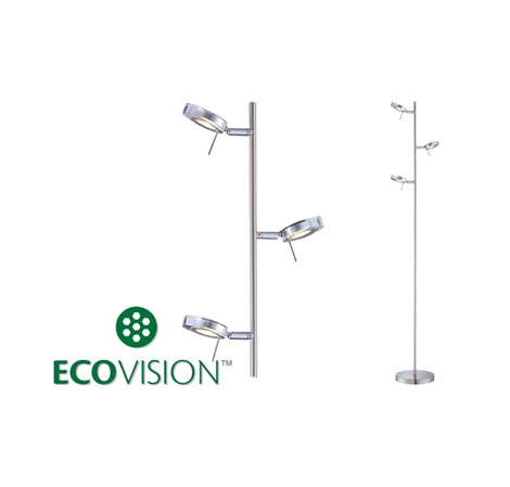 EcoVision LED podna svjetiljka 3×5W, 3000K topla bijela, podesiva akrilna sjenila
