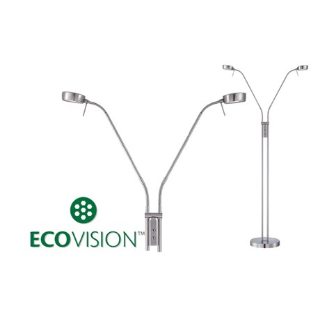 EcoVision LED podna svjetiljka 2×5W, 3000K - topla bijela, podesiva akrilna sjenila