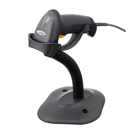 Zebra LS2208 1D laserski barcode čitač + stalak, USB, antracit