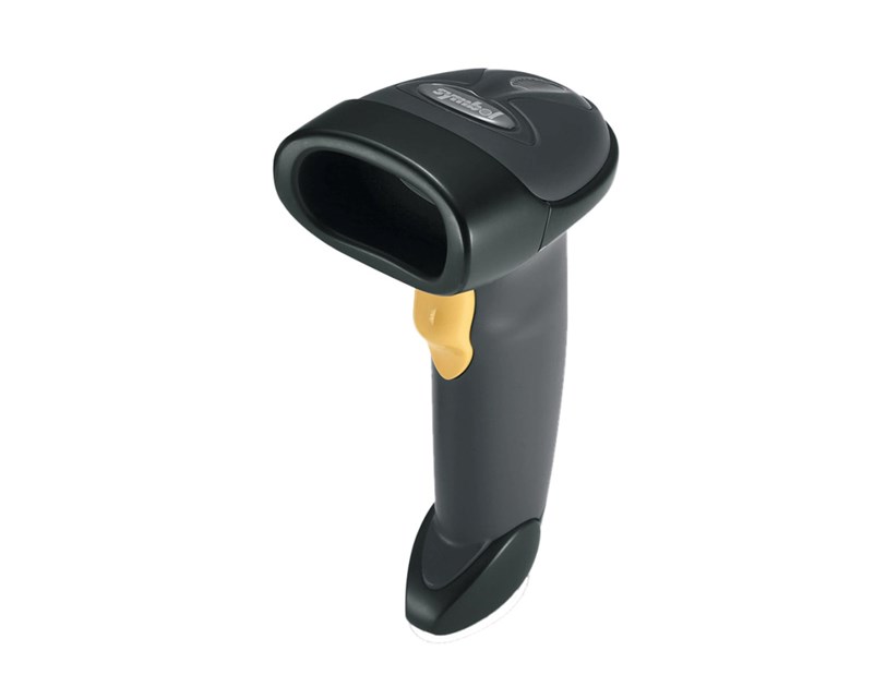 Zebra LS2208 1D laserski barcode čitač + stalak, USB, antracit