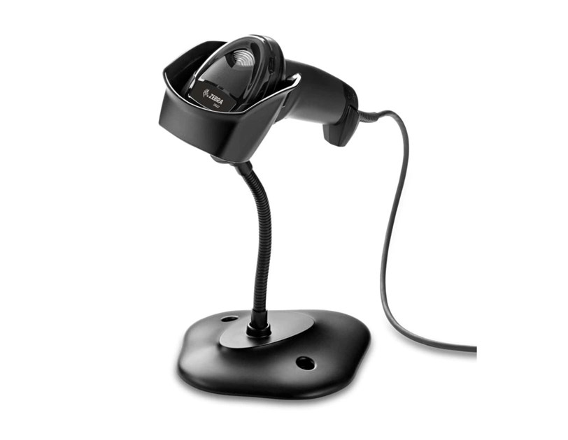 Zebra DS2208 2D LED barcode čitač + stalak, USB, crni