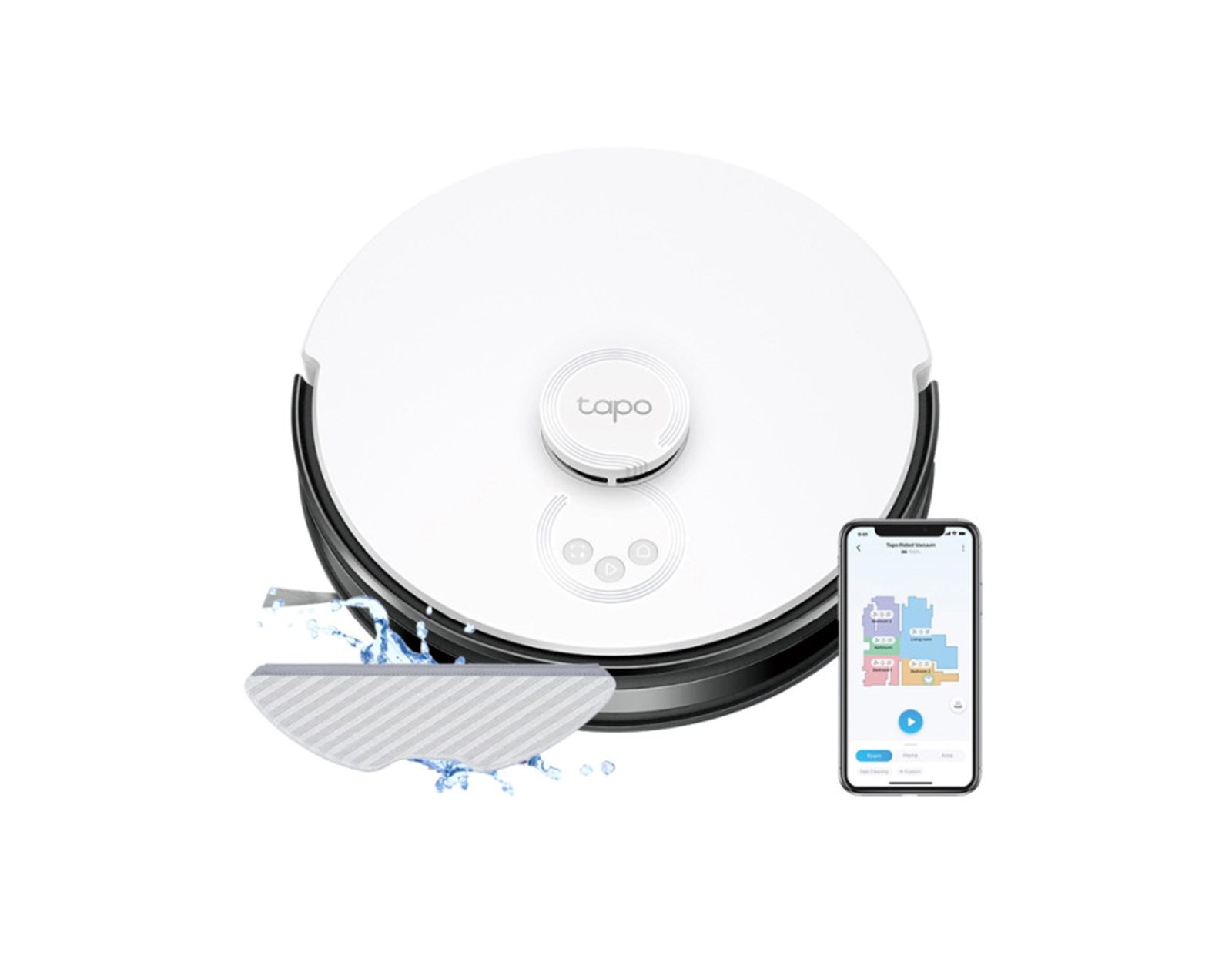 TP-Link Tapo RV30 robotski usisivač i perač, LiDAR+Gyro Navigation, 5000 mAh, 400ml Dustbin, 300ml Water Tank, WiFi/Bluetooth, Home/Alexa, Tapo APP