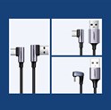 UGREEN USB-C (M) na USB 2.0 A (M), 3A, kutni 90°, crni, pleteni kabel MFi, 2m