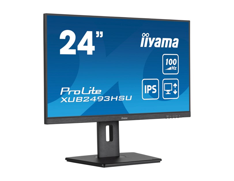 IIYAMA 24" XUB2493HSU-B7 FHD (1920x1080) IPS, Pivot, 100Hz, 1ms, 300 cd/m2, 1300:1, HDMI/DP, 2×USB-A, zvučnici, crni