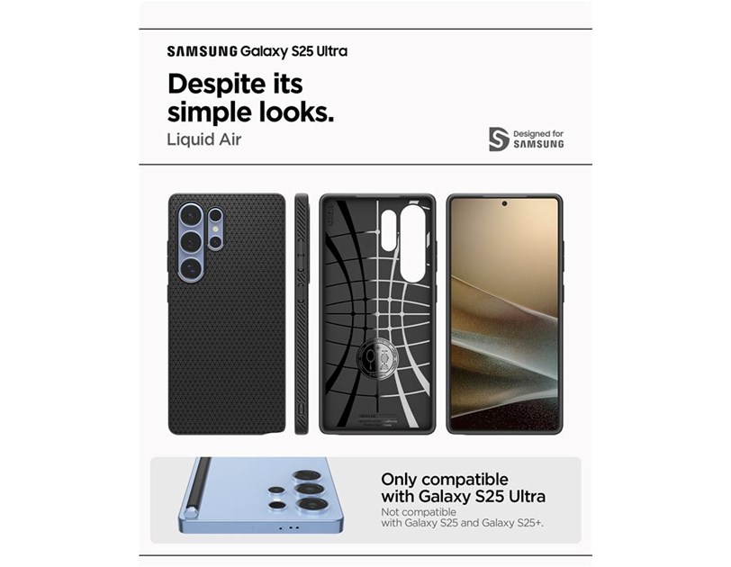 Spigen Liquid Air, matte black - Samsung Galaxy S25 Ultra (ACS08953)