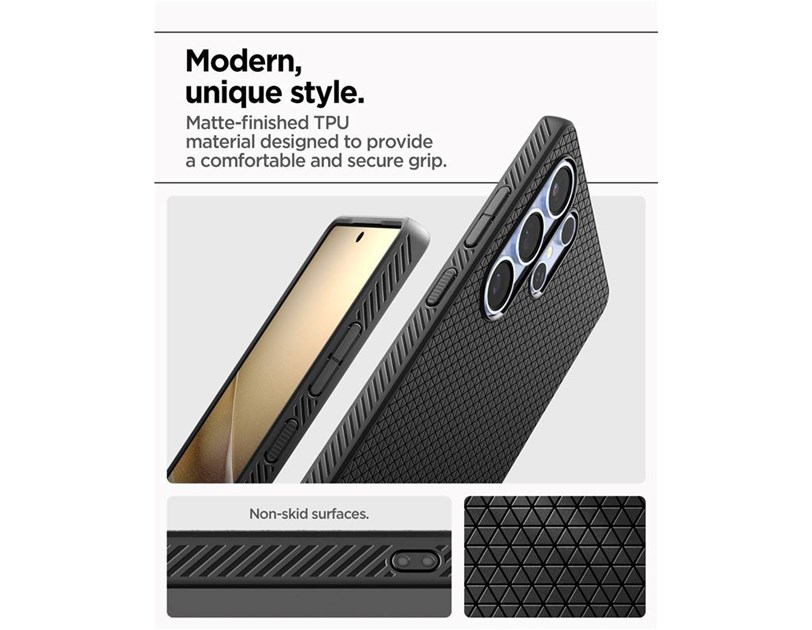 Spigen Liquid Air, matte black - Samsung Galaxy S25 Ultra (ACS08953)