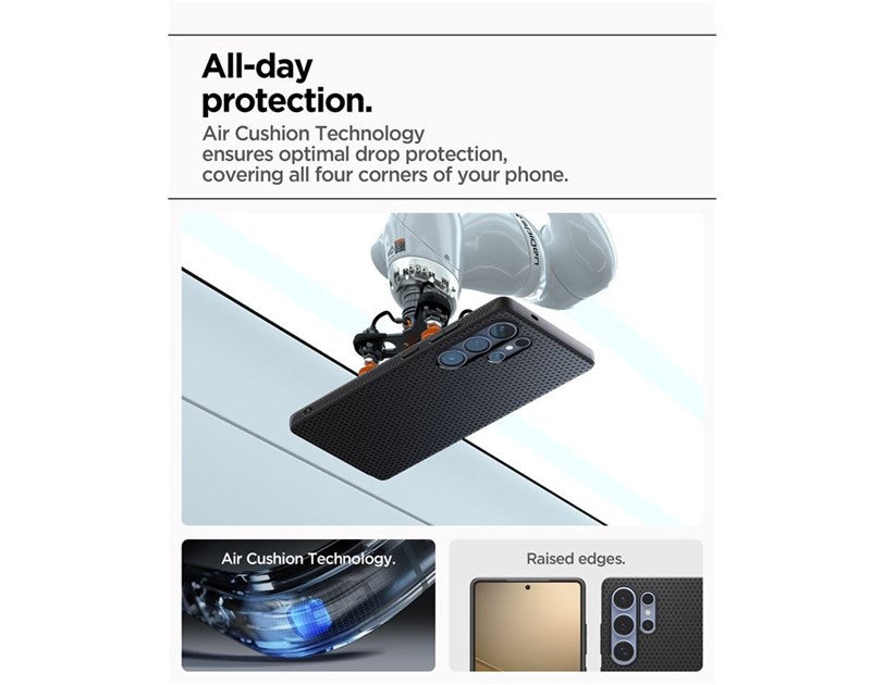 Spigen Liquid Air, matte black - Samsung Galaxy S25 Ultra (ACS08953)