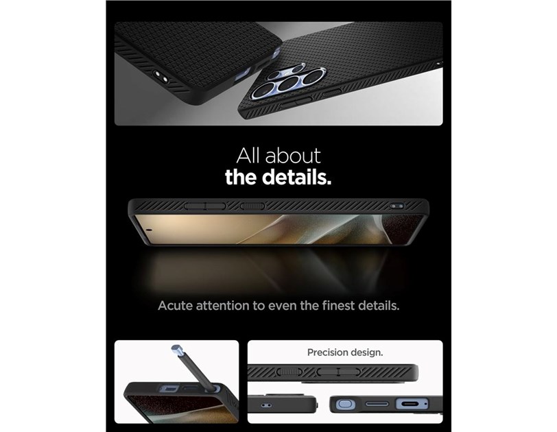 Spigen Liquid Air, matte black - Samsung Galaxy S25 Ultra (ACS08953)