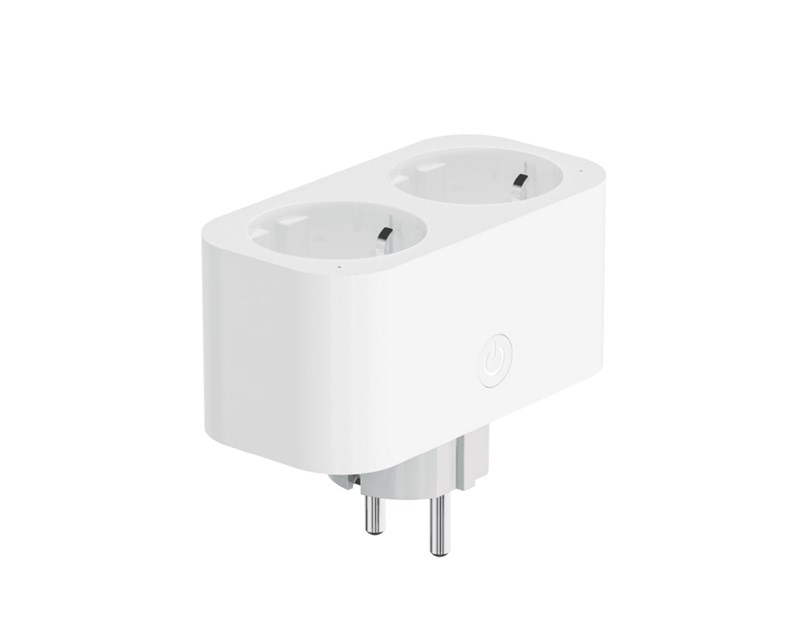 WOOX WiFi Smart dupla utičnica, 16A/3680W, WooxHome app, glasovna kontrola - Alexa & Google Assistant, Wi-Fi kontrola (R6153)
