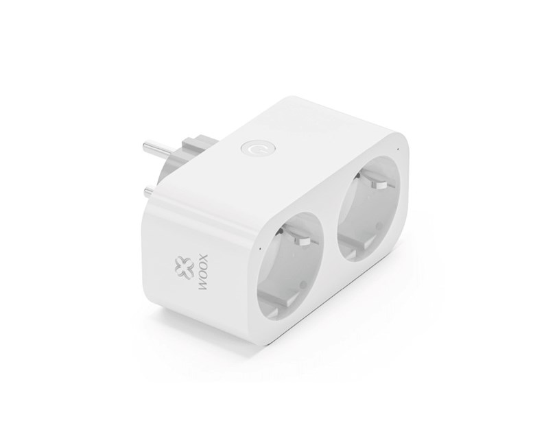 WOOX WiFi Smart dupla utičnica, 16A/3680W, WooxHome app, glasovna kontrola - Alexa & Google Assistant, Wi-Fi kontrola (R6153)