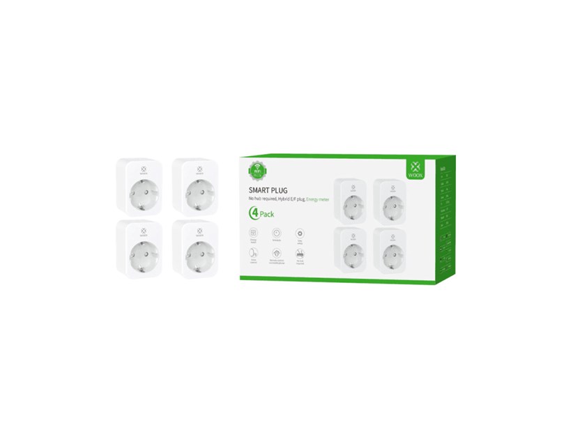 WOOX WiFi Smart utičnica EU, 16A/3680W, WooxHome app, voice control - Alexa & Google Assistant, 4 kom pakiranje (R6118-4PACK)