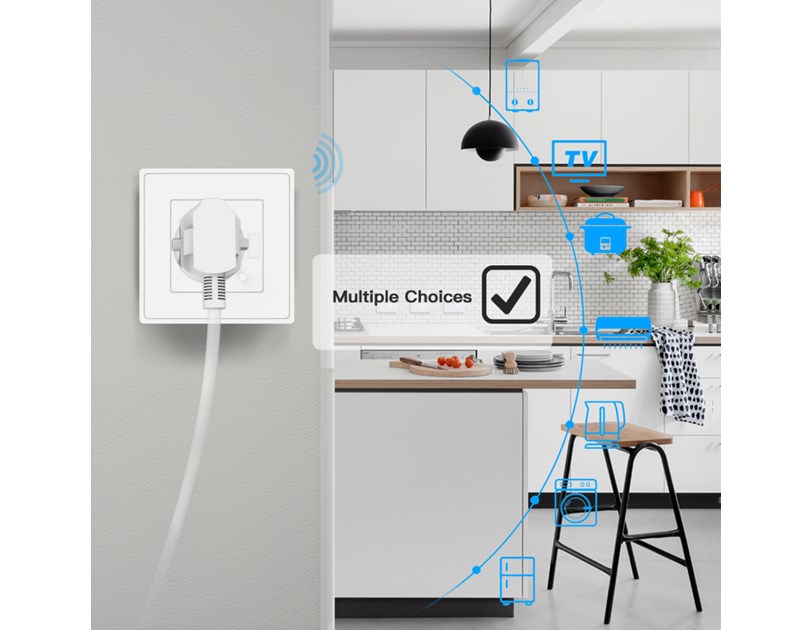 WOOX WiFi Smart zidna utičnica, 250VAC 10A 2300W, WooxHome app, glasovna kontrola - Alexa & Google Assistant (R4054)