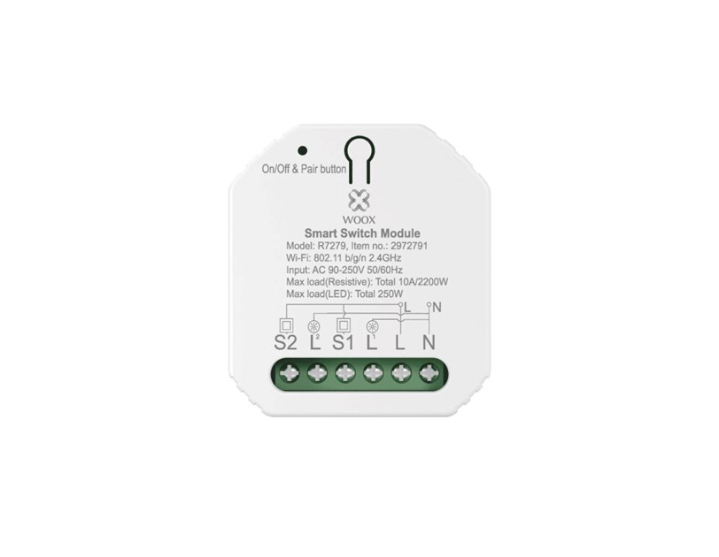 WOOX WiFi Smart prekidač 100-240VAC 10A 2300W, WooxHome app, glasovna kontrola - Alexa & Google Assistant (R7279)
