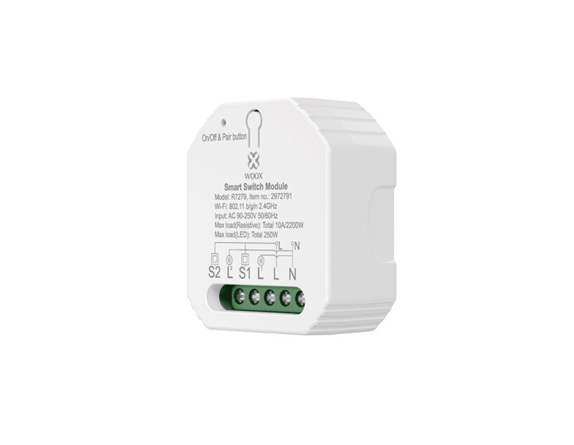 WOOX WiFi Smart prekidač 100-240VAC 10A 2300W, WooxHome app, glasovna kontrola - Alexa & Google Assistant (R7279)