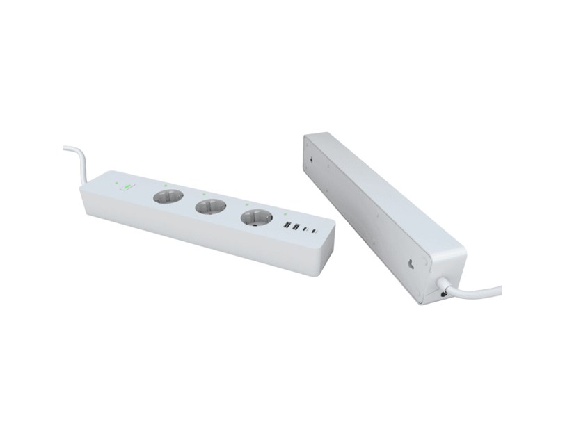 WOOX WiFi Smart multi-utičnica, 3×strujna utičnica, 2×USB-A, 2×USB-C punjač, WooxHome app, glasovna kontrola - Alexa & Google Assistant, 1.5m (R6132)