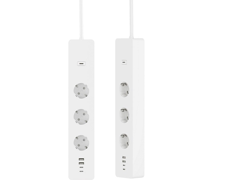 WOOX WiFi Smart multi-utičnica, 3×strujna utičnica, 2×USB-A, 2×USB-C punjač, WooxHome app, glasovna kontrola - Alexa & Google Assistant, 1.5m (R6132)