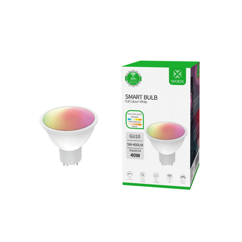 WOOX WiFi Smart LED Spot RGB+CCT žarulja GU10, 5.5W, 400lm, 2700-6500K, WooxHom...