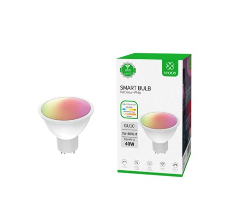 WOOX WiFi Smart LED Spot RGB+CCT žarulja GU10, 5.5W, 400lm, 2700-6500K, WooxHome app, glasovna kontrola - Alexa & Google Assistant (R9076)