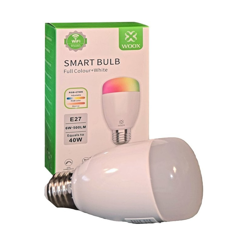 WOOX WiFi Smart LED RGB+CCT žarulja E27, 6W, 500lm, 2700K-6500K dimabilna, Woox...