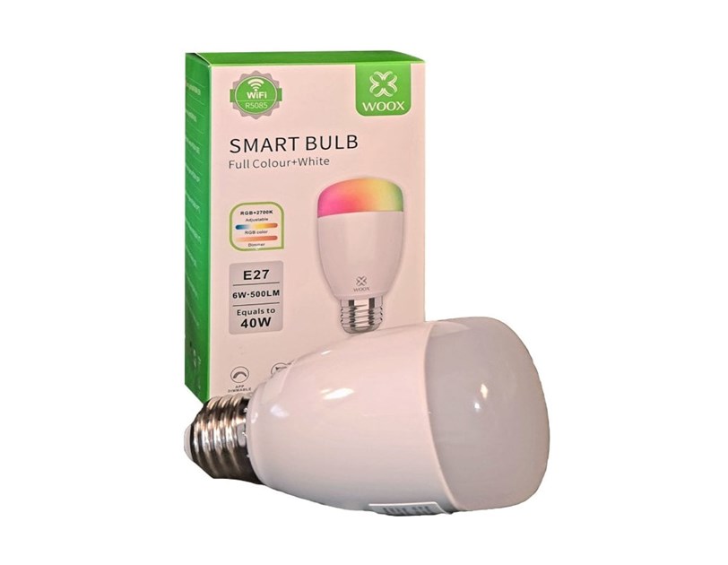 WOOX WiFi Smart LED RGB+CCT žarulja E27, 6W, 500lm, 2700K-6500K dimabilna, WooxHome app, glasovna kontrola - Alexa & Google Assistant (R5085)