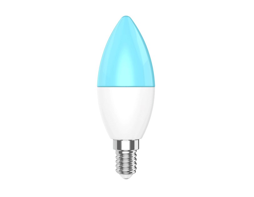 WOOX WiFi Smart LED RGB+CCT žarulja E14, 5W, 470lm, 2700K-6500K dimabilna, WooxHome app, glasovna kontrola - Alexa & Google Assistant (R9075)