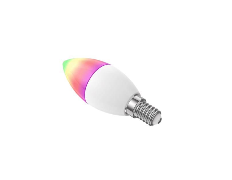 WOOX WiFi Smart LED RGB+CCT žarulja E14, 5W, 470lm, 2700K-6500K dimabilna, WooxHome app, glasovna kontrola - Alexa & Google Assistant (R9075)