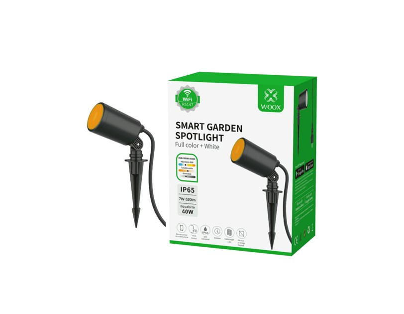 WOOX WiFi Smart LED vrtna svijetiljka RGB+CCT, 7W, 520lm, 3000K-6500K, Amazon Alexa i Google Assistant (R5147)
