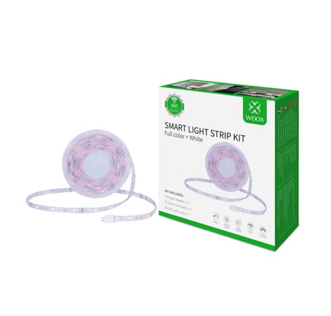 WOOX WiFi Smart LED traka RGB + toplo bijela, 5m, 24W, 150 LED, vodootporna, WooxHome app, glasovna kontrola - Alexa & Google Assistant (R5093)