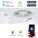WOOX WiFi Smart LED traka RGB + toplo bijela, 5m, 24W, 150 LED, vodootporna, WooxHome app, glasovna kontrola - Alexa & Google Assistant (R5093)