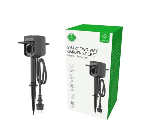 WOOX WiFi Smart dvosmjerna vanjska utičnica, 16A/3680W, WooxHome app, glasovna kontrola - Alexa & Google Assistant (R6079)