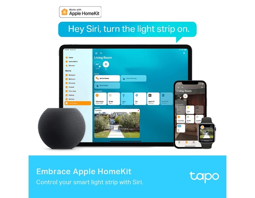 TP-Link Tapo Smart WiFi LED traka RGB, 2x5m,2000lm, 24W, dimabilna, Tapo app, sinkronizacija s glazbom, glasovna kontrola - Alexa & Google Assistant