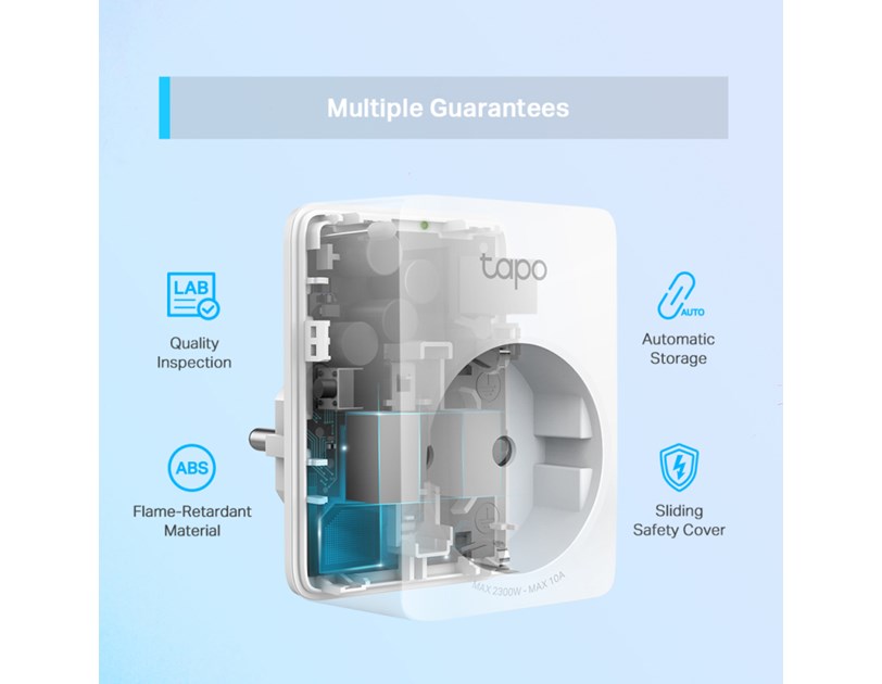 TP-Link Tapo Smart WiFi plug  2.4GHz, 802.11b/g/n, BT4.2, Tapo app, Wi-Fi kontrola, Timer/Schedule postavke, Glasovna kotrola Amazon Alexa/Google Assistant