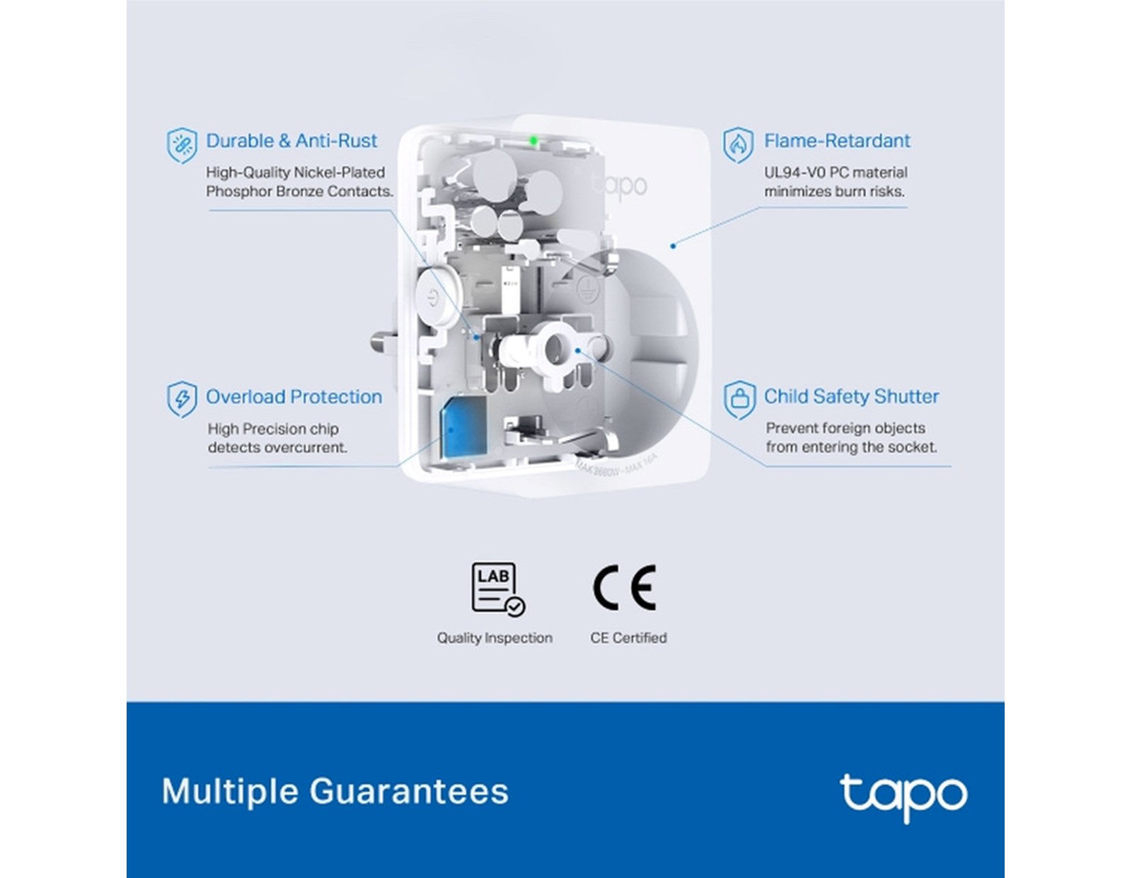 TP-Link Tapo Smart WiFi Plug Matter Standard, 2.4GHz, 802.11b/g/n, BT4.2, Tapo app, kontrola potrošnje energije, Timer/Schedule postavke, Glasovna kotrola Amazon Alexa/Google Assistant